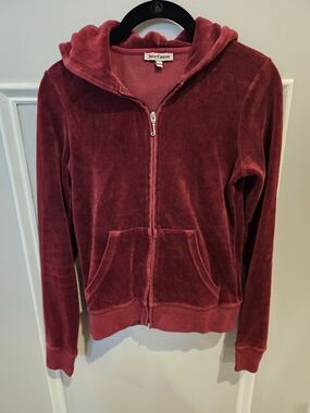 Juicy Couture hooded sweatshirt burgundy Size Small